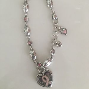 Brighton silver with pink bracelet, never worn